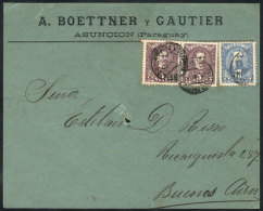 Front Of Cover Sent From Asunción To Argentina In APR/1897 Franked With 20c. (Sc.36a Pair + 38), Minor... - Paraguay