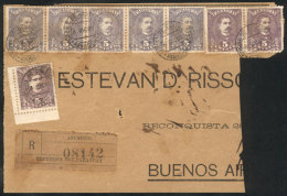 Front Of Registered Cover Sent From Asunción To Argentina On 8/DE/1897, With Spectacular Postage Of 40c.... - Paraguay