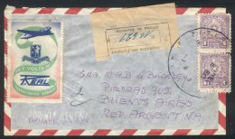 Airmail Cover Sent To Buenos Aires With Interesting Advertising CINDERELLA Of The Airline REAL S.A., Rare! - Paraguay
