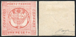 Sc.10, 1860 1P. Rose, Mint With Gum, VF Quality, Signed On Back, Catalog Value US$450 - Pérou