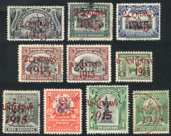 Sc.187/195, 1915 Complete Set Of 10 Overprinted Values, Some Are Used And Others Mint, VF Quality, Catalog Value... - Peru