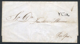 Circa 1836, Undated Folded Cover Sent To Palpa, With "YCA" In Black And "1" In Pen, VF! - Peru