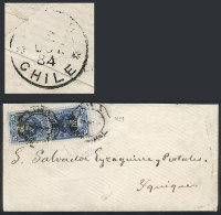 Cover Sent From Lima To Iquique On 25/SE/1884 (arrival Backstamp Of 2/OC), And Franked With 10c., VF Quality! - Pérou