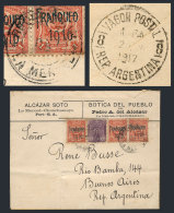 MAY/1917 LA MERCED (Chanchamayo) - Argentina: Cover Franked Sc.180 + 201 X3, Canceled "RECEPTORÍA DE LA... - Pérou