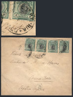 Cover Franked By Sc.210 X4 With "RECEPTORIA ..BARRANCO" Cancel, Buenos Aires Arrival Backstamp For 14/AU/1919,... - Pérou