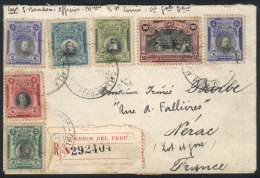 Registered Cover Franked By Sc.210/1 + 212 X2 + 214 + 216/7, Sent From Callao To France In 1923, VF Quality, Very... - Peru