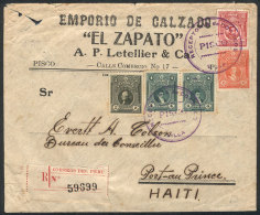 Cover Franked By Sc.237 + 255 + Other Values (rare Combination Of 2 Stamps Of 10c. Of Different Issues), With... - Pérou