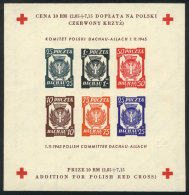Souvenir Sheet Issued In 1945 For The Red Cross, Issued Without Gum, VF Quality! - Autres & Non Classés