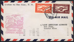 4 FIRST FLIGHT Covers Sent On 6/FE/1941 From Lisboa To: Bolama, Trinidad, Puerto Rico And New York, VF! - Autres & Non Classés