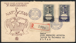 FDC Cover (1952, NATO, Set Of 2 Values), Sent By Registered Mail, Rare, VF Quality! - Sonstige & Ohne Zuordnung