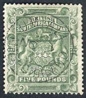 Sc.18, 1890/4 5£ Yellow-green, Postally Used, Excellent Quality, With An Expertization Mark "Georg Senf -... - Sonstige & Ohne Zuordnung