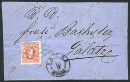 Front Of Cover Franked With 20Pa. Red Type I Of 1865 (Sc.24), Sent From IASSI To Galatz, Excellent Quality! - Autres & Non Classés