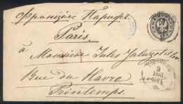 7k. Stationery Envelope Sent To Paris In MAY/1884, Fine To VF Quality, Interesting Cancels! - Autres & Non Classés