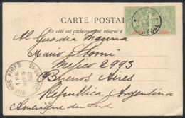 PC (view Of Pileuse De Coscous), Franked By Pair Sc.39, Sent From Dakar To Argentina On 3/OC/1903, Rare... - Sénégal (1960-...)
