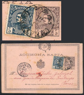 5p. Postal Card + Additional 5p. (Scott 27a), Sent From SEMENDRIA To Paris In MAR/1886, VF Quality! - Serbien