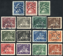 Sc.213/227, 1924 UPU, Cmpl. Set Of 15 Unwatermarked Values, Used, VF Quality, Catalog Value US$780+ - Autres & Non Classés