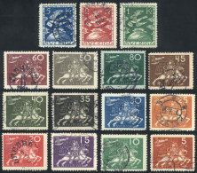 Sc.213/227, 1924 UPU, Cmpl. Set Of 15 Unwatermarked Values, Used, VF Quality, Catalog Value US$780+ - Other & Unclassified