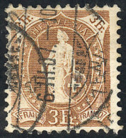 Sc.111a, 1907 Helvetia 3Fr., Perf 11½ X 12, Used, VF Quality, Catalog Value US$310 - Other & Unclassified