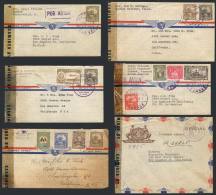 20 Covers Sent To USA Between 1943 And 1944, All Censored, Nice Postages, VF Quality! - Venezuela