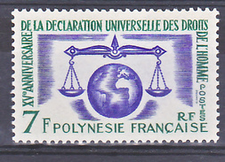 Polynésie Française  25 Déclaration Des Droits De L'homme Neuf Avec Trace De Charnière * TB  MH Cote **15.7 - Unused Stamps