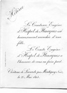 Naissance D'Hespel De Flencques Hélène Fille D' Eugène 1895 Château Lewarde Montigny Nord De Maussion Du Bois De Tertu - Nacimiento & Bautizo