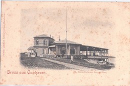 Delcampe - Gruss Aus CUXHAVEN H Holm Balsens Seepavillon Restauration Flaggenmast Um 1905 Ungeteilte Adressrückseite - Cuxhaven