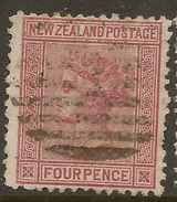 NZ 1874 4d QV FSF P12.5 SG 155 U #ZS145 - Used Stamps
