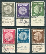 Israel - 1950, Michel/Philex No. : 22-27, - USED - Full Tab - See Scan - Used Stamps (with Tabs)