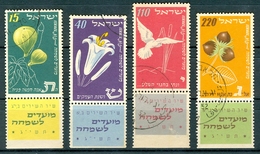 Israel - 1952, Michel/Philex No. : 73/74/75/76,  - USED - *** - Full Tab - Used Stamps (with Tabs)