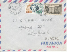 France Air Mail Cover Sent To Iceland Paris 16-5-1963 - 1960-.... Briefe & Dokumente