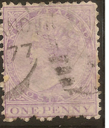 NZ 1874 1d Lilac FSF P12.5 SG 152 U #ZS819 - Usados