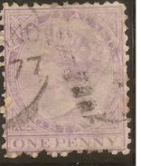 NZ 1874 1d Lilac FSF P12.5 SG 152 U #ZS819 - Used Stamps