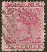 NZ 1874 2d Rose FSF P12.5 SG 153 U #ZS822 - Usados