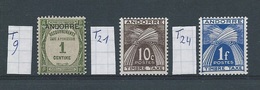 Frans-Andorra    Y /T     Taxe   9 + 21 + 24    ( X) - Unused Stamps