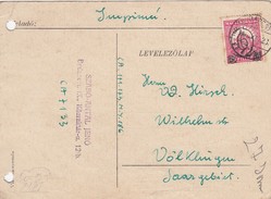 HONGRIE CARDPOST. 9 12 1925  BUDAPEST TO VOLKLINGEN SAARGEBIET GERMANY - Briefe U. Dokumente