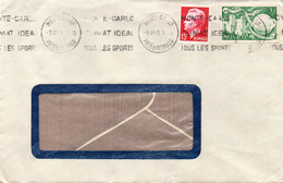 Monaco 1951 Timbres Rainier III Et 75 Ans De L'UPU Sur Enveloppe à Fenêtr (01822) - Covers & Documents