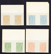 Belgie 1891 Telefoonzegels 4w Kopstaand (brede Boord) Proefdrukken, Zonder Waardeaanduiding, Zonder Gom (35648) - Timbres Téléphones [TE]
