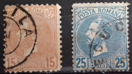 ROMANIA  - 1880 - USED/OBLIT. - Yv 55A-56B Mi 55-56 - Lot 15408 - 1858-1880 Moldavia & Principality