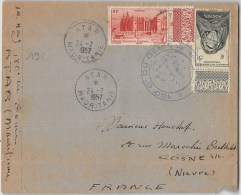 LETTRE DE ATAR 1957 AOF MAURITANIE DU 180e DU GENIE => FRANCE   1942  COVER COLONIES - Briefe U. Dokumente