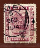 BRUNEI USED AT MIRI SARAWAK 1914 OIL - Brunei (...-1984)