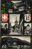 Waldenburg, Mehrbild-AK Mit Bahnhofsquartier, Um 1910/20 - Waldenburg