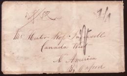 GREAT BRITAIN 1853 SCOTLAND TO CANADA COVER - Storia Postale
