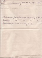 GB 1928 "PARCELS RECEIPT" PER SS AQUITANIA - Marcofilie