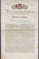 THE LONDON GAZETTE 1811 REGARDING THE BATTLE OF BARROSA WITH NEWSPAPER STAMP - Nieuws / Lopende Zaken
