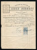 PORTUGAL REVENUE STAMP AND DOCUMENT 1907 - Lettres & Documents