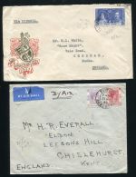 HONG KONG KING GEORGE 6TH AIRMAILS AND CORONATION - Brieven En Documenten