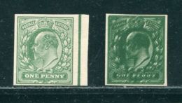 GB 1902 KING EDWARD 7TH 1/2d IMPERFORATE PLATE PROOFS - Ungebraucht