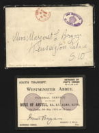 GB 1914 'LORD CHAMBERLAIN' - 'FUNERAL CARD' COVER - Postmark Collection