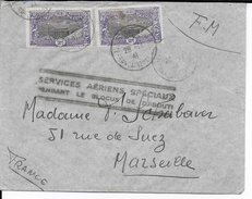 COTE DES SOMALIS - 1941 - LETTRE FM De DJIBOUTI  Avec SERVICE AERIEN SPECIAL (BLOCUS) => MARSEILLE - Storia Postale