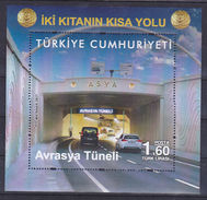 AC - TURKEY BLOCK STAMP - EURASIA TUNNEL MNH ISTANBUL 30.01.2017 - Neufs